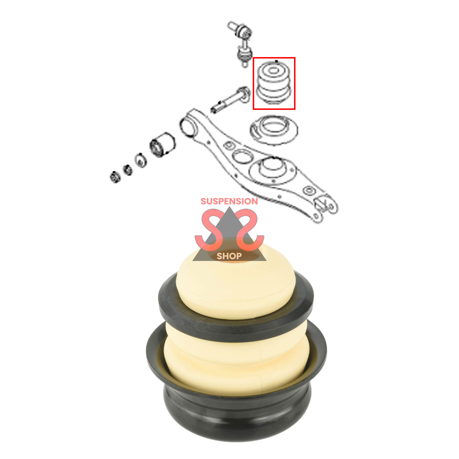 Rear Axle Rubber Buffer, Suspension Suit KIA Sorento 2.4 CVVT SORENTO